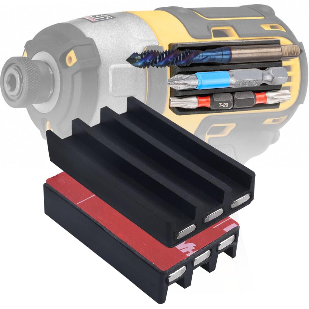 Photo 1 of Yakamoz Magnetic Bit Holder for Impact Driver, 2 Pack Quick Release Drill Bit Holders Screwdriver Bits Organizer Adhesive Power Drill Tool Accessories