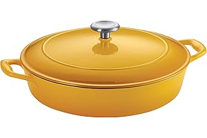Tramontina Enameled Cast Iron Braiser Pan with Lid, 4-quart, Sunrise