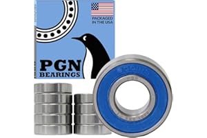 PGN BEARINGS PGN (10 Pack) 6001-2RS Bearing - Lubricated Chrome Steel Sealed Ball Bearing - 12x28x8mm Bearings with Rubber Seal & High RPM Support