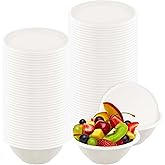 Macepason Paper Bowls Disposable Bowls Soup Bowl Compostable Serving Bowls for Ice Cream, Fruit, Salad, Snack, Dessert, Picnic (10, 8 OZ)