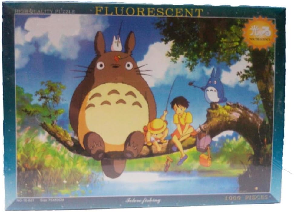 SJZLMB puzzles for adults puzzles for adults 1000 plane luminous thickened paper puzzles-Totoro fishing