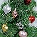 Christmas Tree Ornaments Set, 12 PCS Gift Set Christmas Ornaments Heart Hanging Decorations (Red)