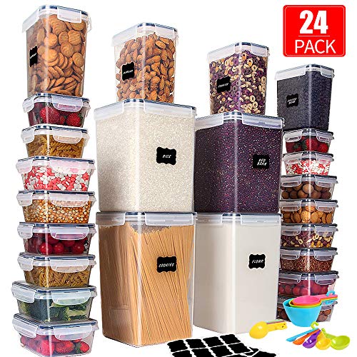 Airtight Food Storage Containers with Lids LARGEST Set of 48 Pc Cereal