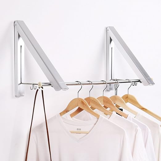 title=Doppio Appendiabiti a Scomparsa da Parete Jerrybox, Portasciugamani, Sistema di