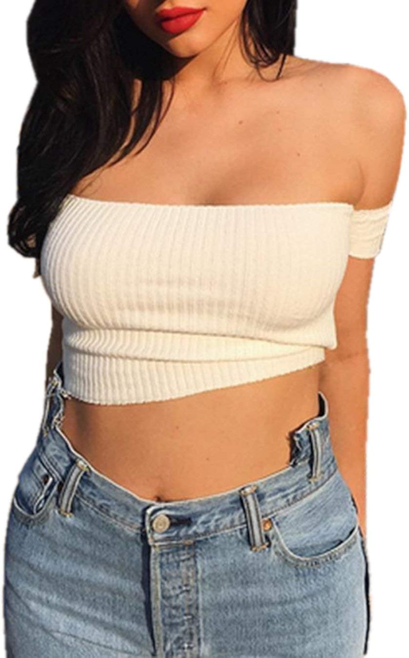 Top Corto Donna Manica Corta, Canotta Bodycon Aderente, Maglietta Slim Fit In Morbido Tessuto, Perfetta Per Casual E Festa - 2