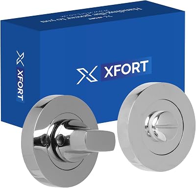 XFORT Polished Chrome Thumb Turn Lock Bathroom Door Deadbolt Kit
