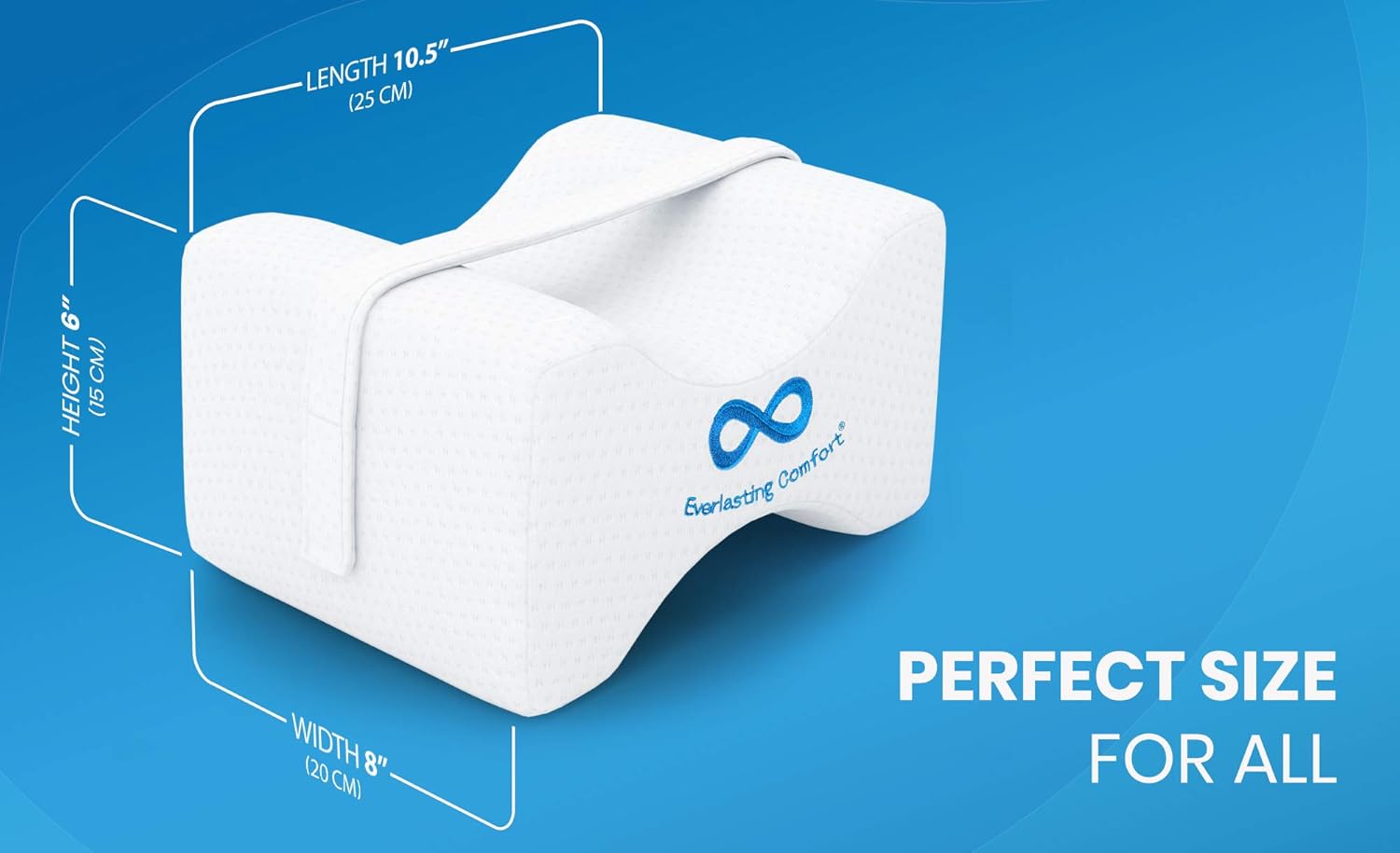 Everlasting Comfort Pure Memory Foam Knee Pillow with Adjustable and Removable Strap - Ear Plugs Included - Leg Pillow for Sleeping: Home & Kitchen