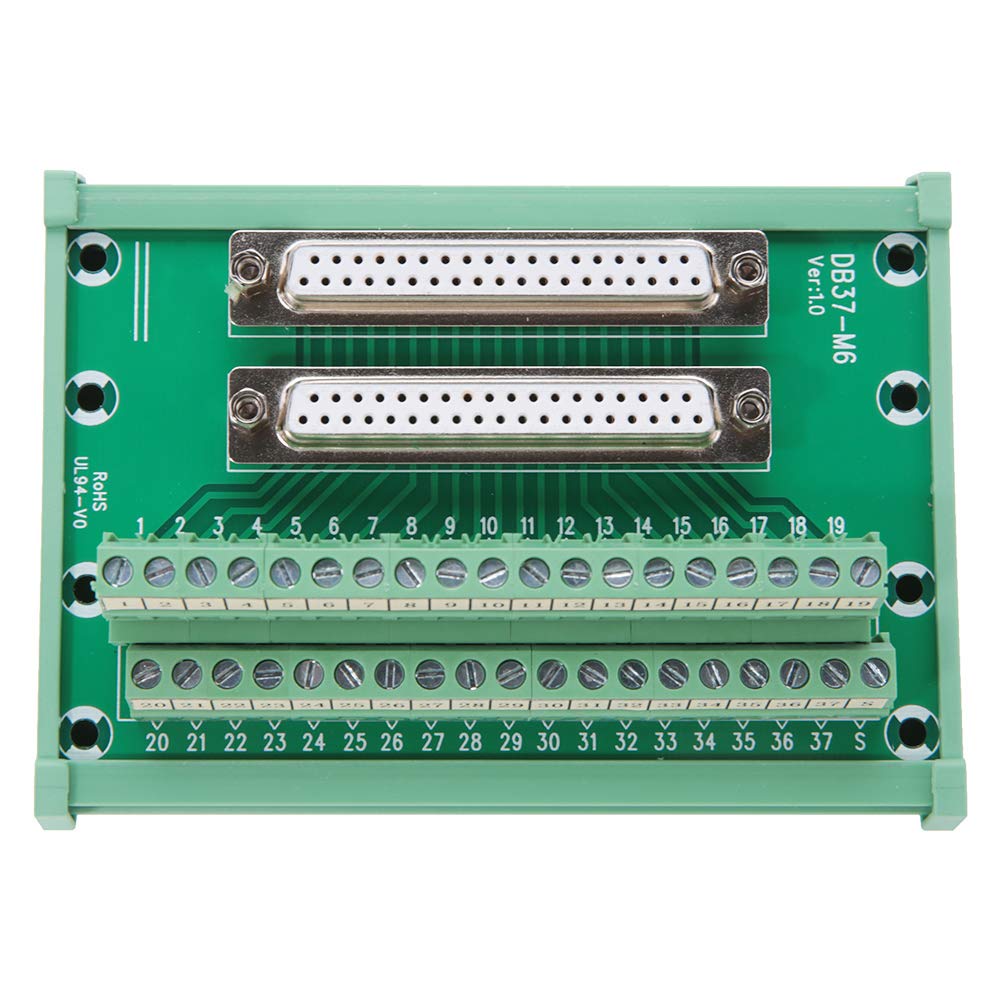 DB37-M6 Double Female Head DIN Rail Mount Terminal Adapter Block Connector for Industrial Interface Module with Reliable Plate Board Connection