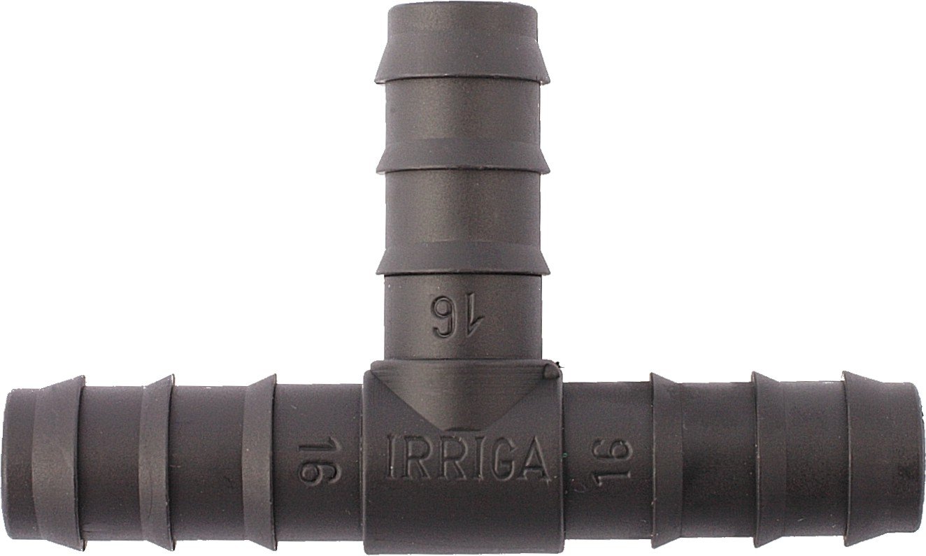 Irriga Pipe Fitting: 13mm Tee (Pack of 5), Barbed Connector for Garden/Patio Automatic Irrigation Water Supply Pipe