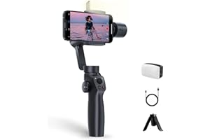 FUNSNAP Gimbal Stabilizer for Smartphone, 3-Axis Stabilization Phone Gimbal Handheld with Fill Light, Face Tracking Tiktok YouTube Vlog Stabilizer for Android iPhone 15 14 13 Pro Max