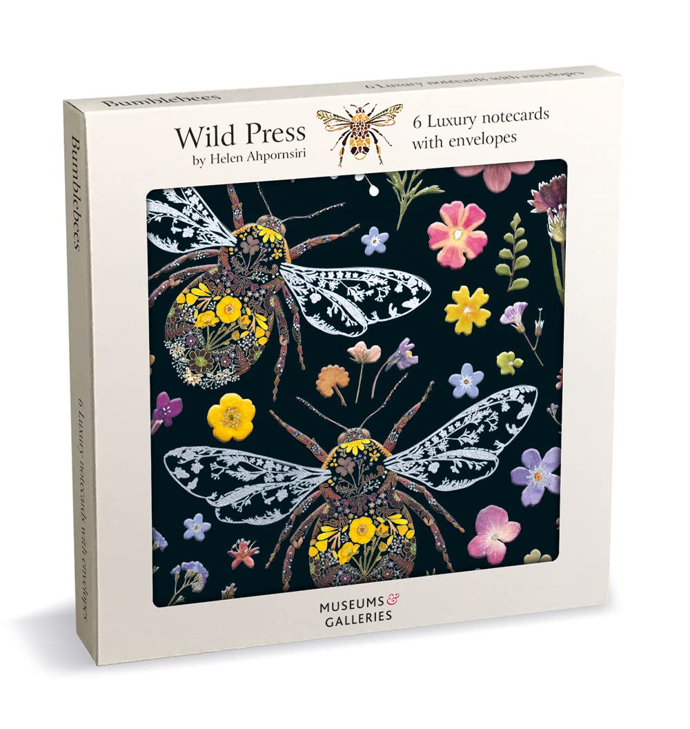 Museums & Galleries 6 Luxury Boxed Notecards with Envelopes (Wild Press Bumblebees) EFE034