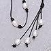 Long Freshwater Cultured Pearls Leather Necklace Costume Beaded Jewelry on Genuine Leather Cord 25.6