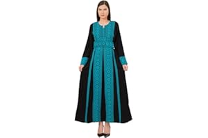 TAMRRA Women's Embroidered Abaya Dress – Modest Islamic Thobe for Eid, Weddings & Special Occasions