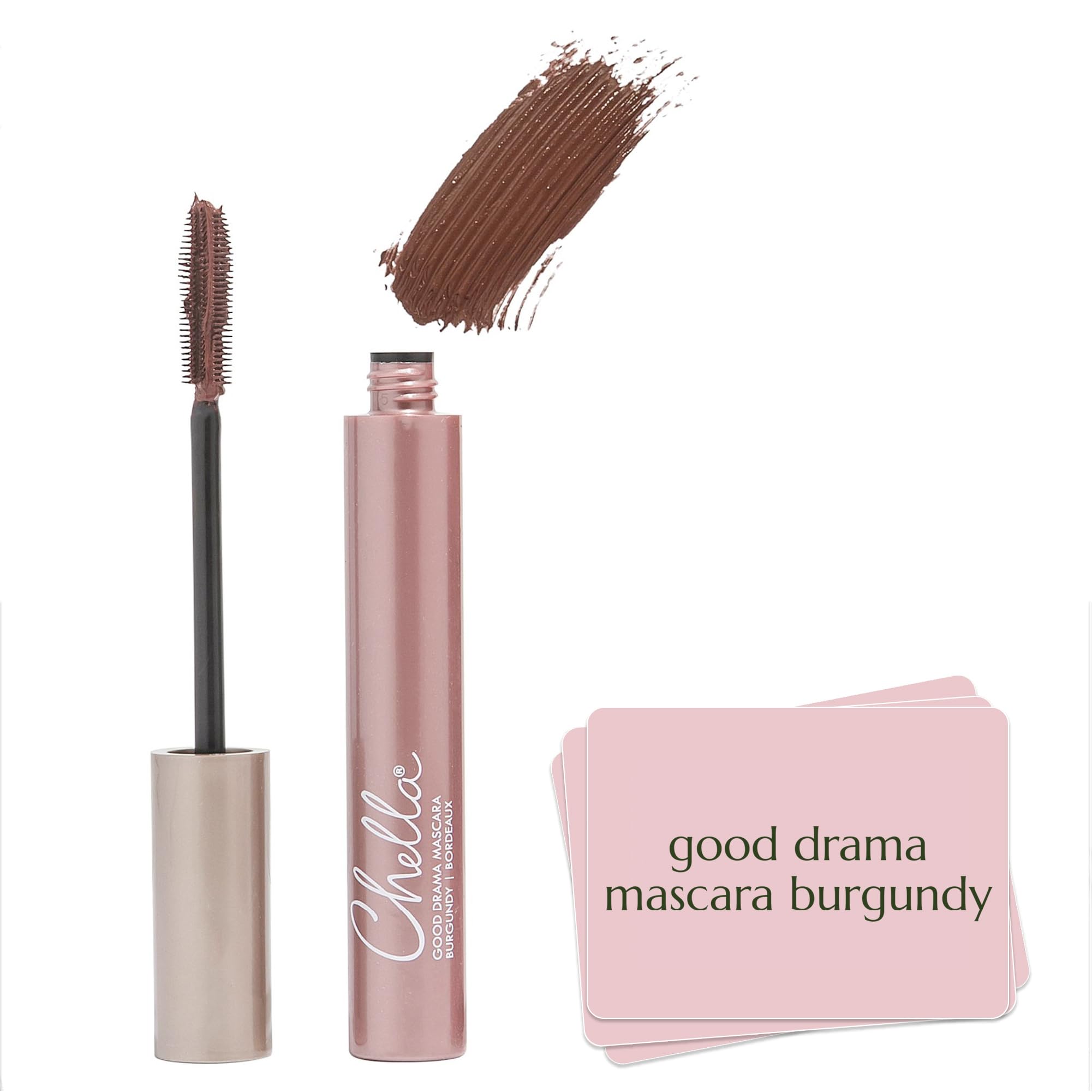 Chella Good Drama Vegan Mascara | Volumizing & Lengthening | Cruelty Free & Paraben Free Mascara, 10ml (Burgundy, 10ml)