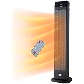Deluxe Digital 30" Oscillating Ceramic Tower Space Heater with Adjustable Thermostat, Remote Control &amp; Safety Protection