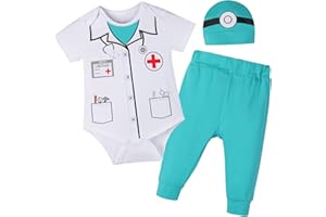 Zusnxaxe Newborn Infant Baby Boys Girls Astronaut Costume Toddler Police Uniform pirate Outfit Prince Doctor Costume
