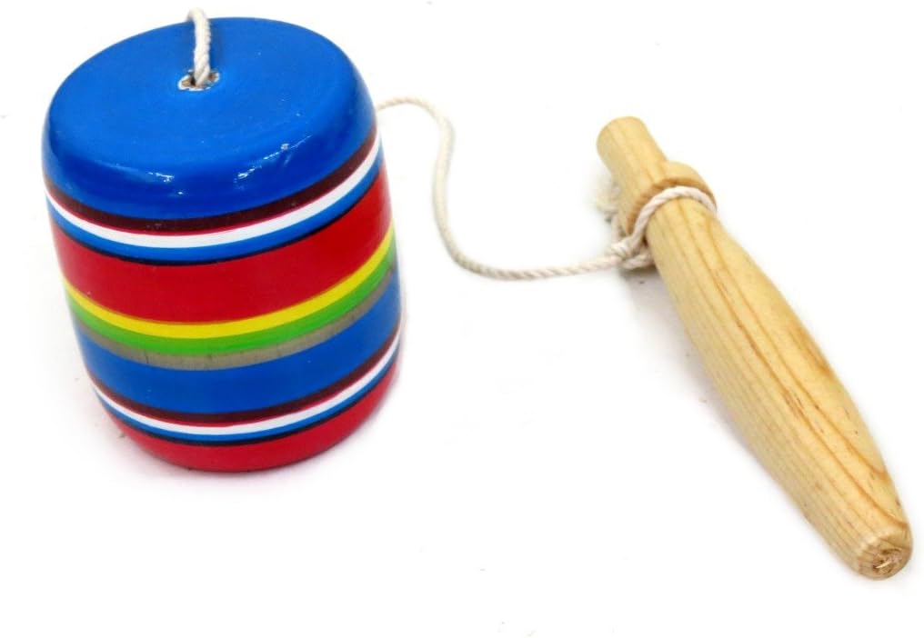 Juguete tradicional mexicano de madera balero multicolor hecho a mano Juguete tradicional mexicano de madera balero multicolor hecho a mano