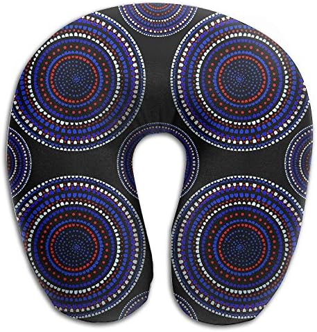 Dancing Dervish Circles On Black (geometric) Memory Foam Travel Neck Pillow U Shaped Travel Neck Support Cushion
