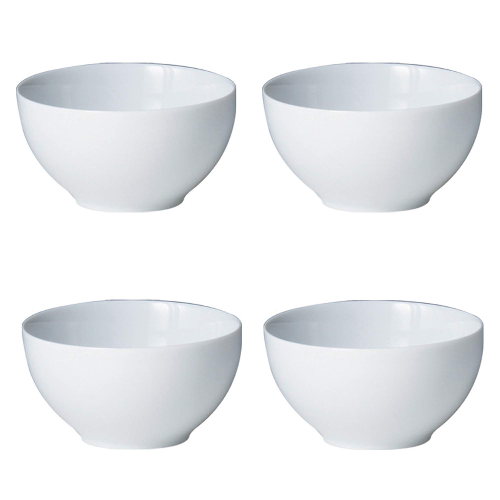 Denby White Porcelain Deep Bowls Set of 4 - Dishwasher Microwave Safe Crockery 740ml - Glazed Chip & Crack Resistant Soup Bowls