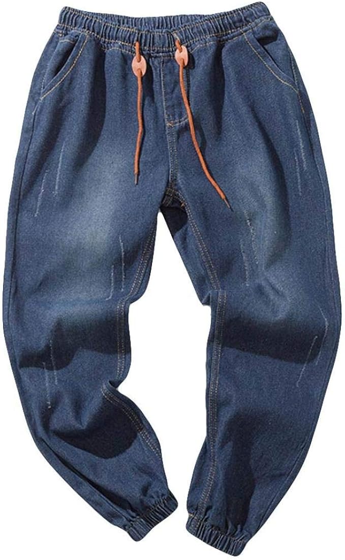 mens denim drawstring pants