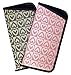 2 Pack Soft Slip In Eyeglass Case For Women- Floral, Heart, & Daisy Assortments