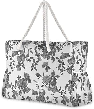 Amazon Morita バラ ビーチバッグ レディース夏 大型 プール トートバッグ バッグ かばん 鞄 海 ビーチ ジム 大容量 Morita プールバッグ