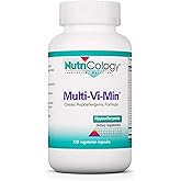 Nutricology Multi-Vi-Min Supplement - Multivitamin for Men & Women, with Iron, Daily Vitamins, for Adults, High Potency, Bioavailable, Vegetarian Capsules - 150 Count
