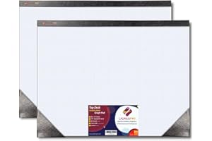 CADMUSPRO Top Desk 22"x17" Large Premium Graph Pad, Double-Sided Quadrille Grid, 21-Gram Paper, 50 Sheets/Pad. Design&Drafting, Science&Math, Art&Illustration, Professional&Academic (2, White)