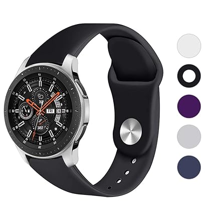 LittleForest 22mm Silicone Band Compatible for Garmin Approach S40 Samsung Galaxy Watch 46mm Ticwatch Pro Fossil Sport 43mm Bands, Soft Sport Silicone ...
