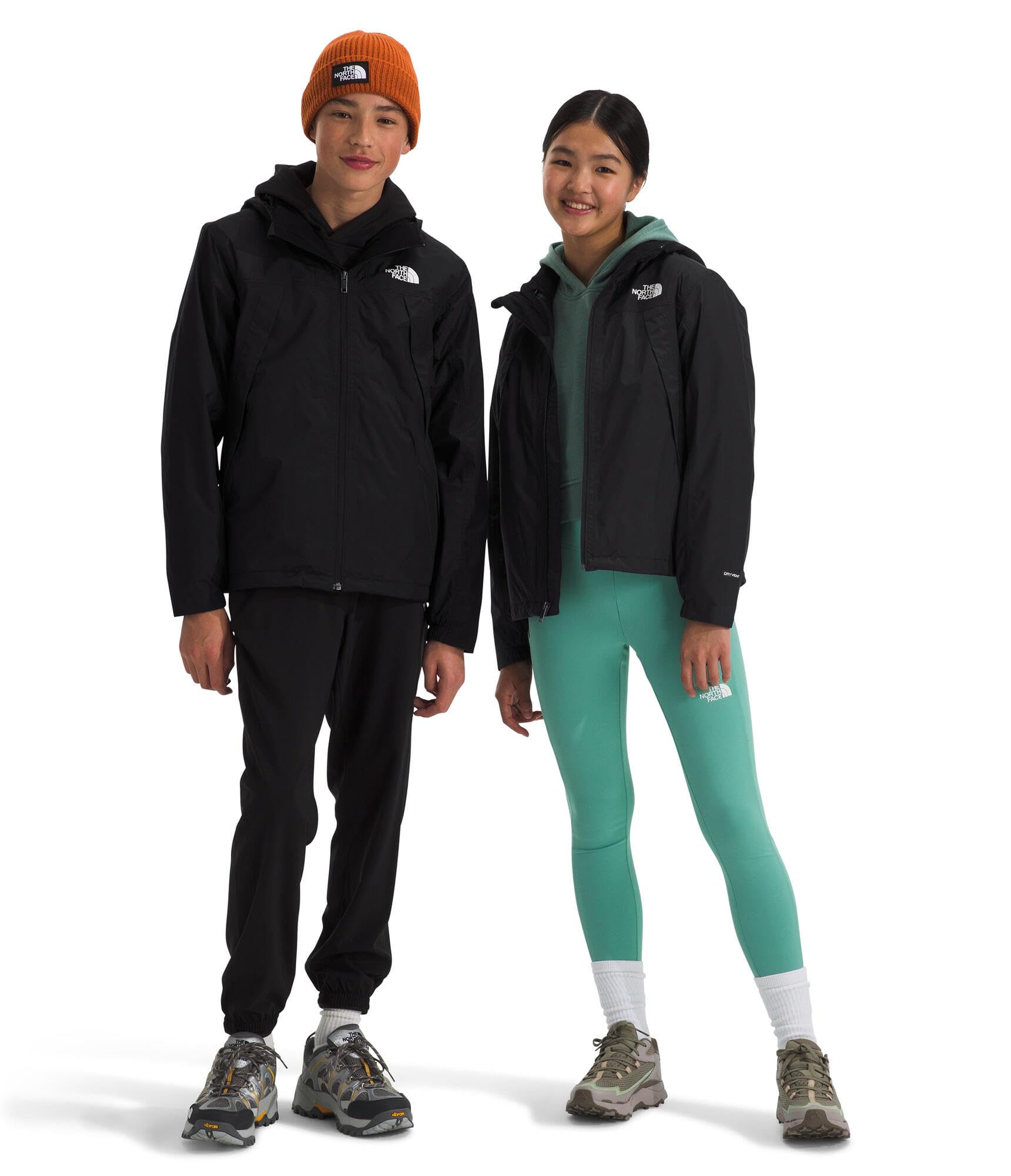 The North Face Teen Antora Triclimate Jacket – Waterproof Shell, Warm Inner Fleece Layer, Adjustable Hood with Drawcord, TNF Black, Small