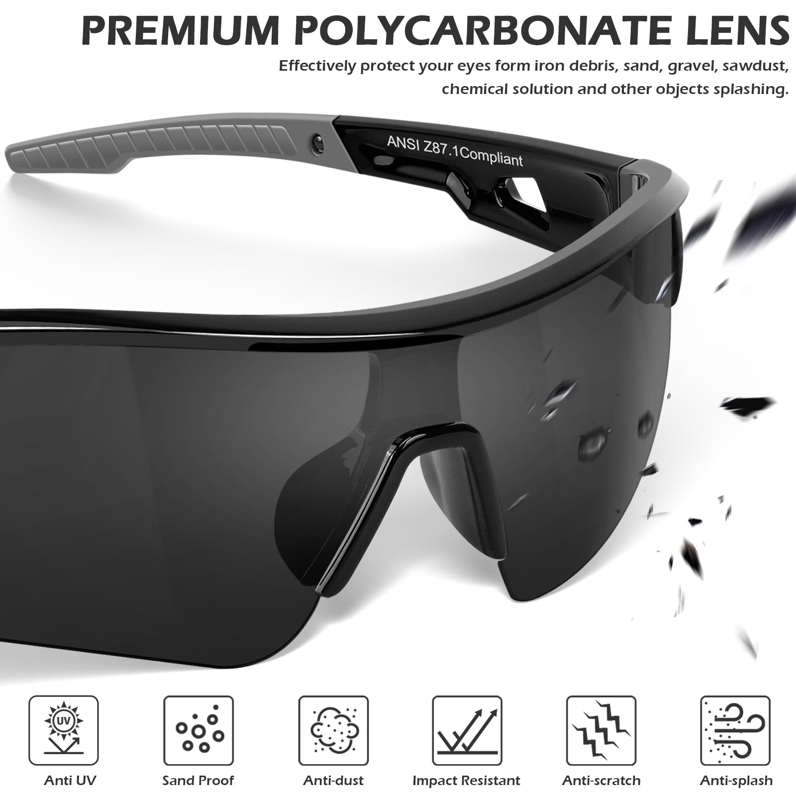 OXG 12 Pack Tinted Safety Glasses For Men And Women, ANSI Z87.1 Work