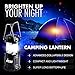 LED Camping Lantern By Hitecera Ultra Bright Camping Light Collapsible Waterproof Energy-saving Battery-powered For Hiking,Hunting,Camping,Emergencies(Black)