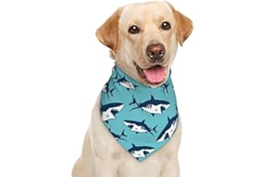 GARLAIBI Ocean Shark Dog Bandana Scarf Triangle Bibs Pet Accessories Cat Kerchief