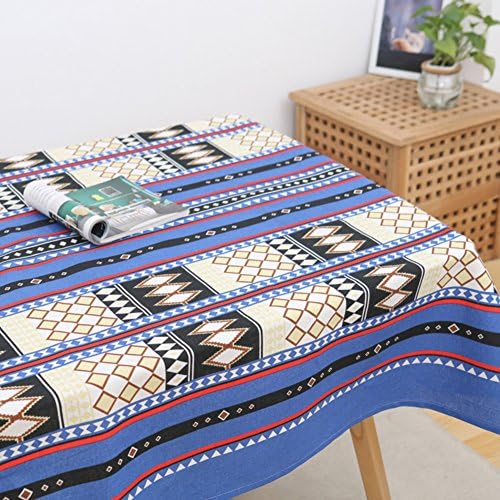 Diamond plaid red-blue cloth tablecloth Rectangular cotton linen north european table cloth Coffee table cushion Desk tablecloth Table cloth-B 90x140cm(35x55inch)