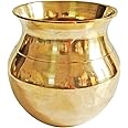 TRAFAART Brass Lota Small Kalash for Pooja, Diwali & Temple Decoration Indian Handmade Gadvi Kalasham