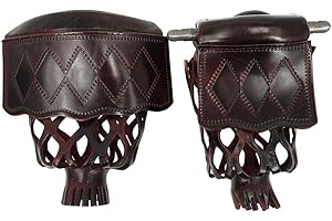 Joy's Billiard Pool Table Pockets Leather Diamond Pattern Shield,Cherry Billiard Pool Pockets Made with Real Leather, Set of 