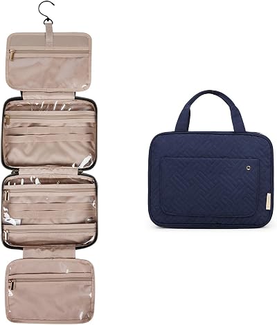 bagsmart Hanging Toiletry Bag Large Capacity Travel Organizer Medium-Dark Blue
