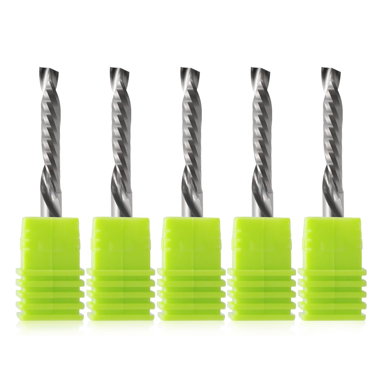 Trvoxviq 5PCS Carbide Compression Router Bit Up & Down Single Flute End Mills 4mm Shank with 4mm Cuting Diameter,22 mm Cutting Length for CNC Mill Machine Woodworking