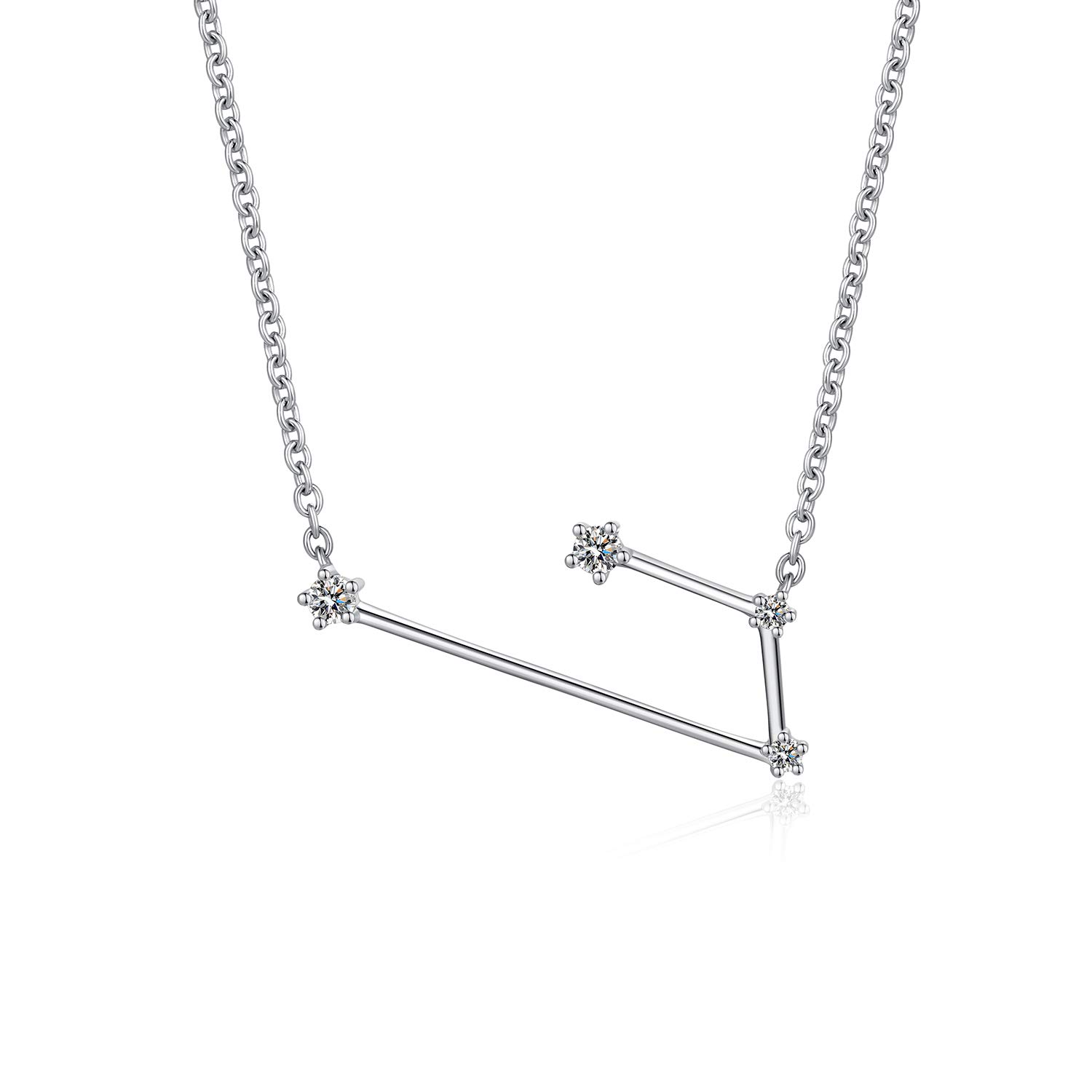 jiamiaoi Necklace for Women 12 Horoscope Necklace Leo 925 Sterling Silver Zodiac Sign 12 Constellation Necklace Astrology CZ Pendant Necklace Star Necklace Birthstone Necklace