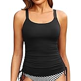 Women Tankini Top Only - Tummy Control Bathing Suit Top 2025 Modest Swim Tank Top Swimsuits No Bottom
