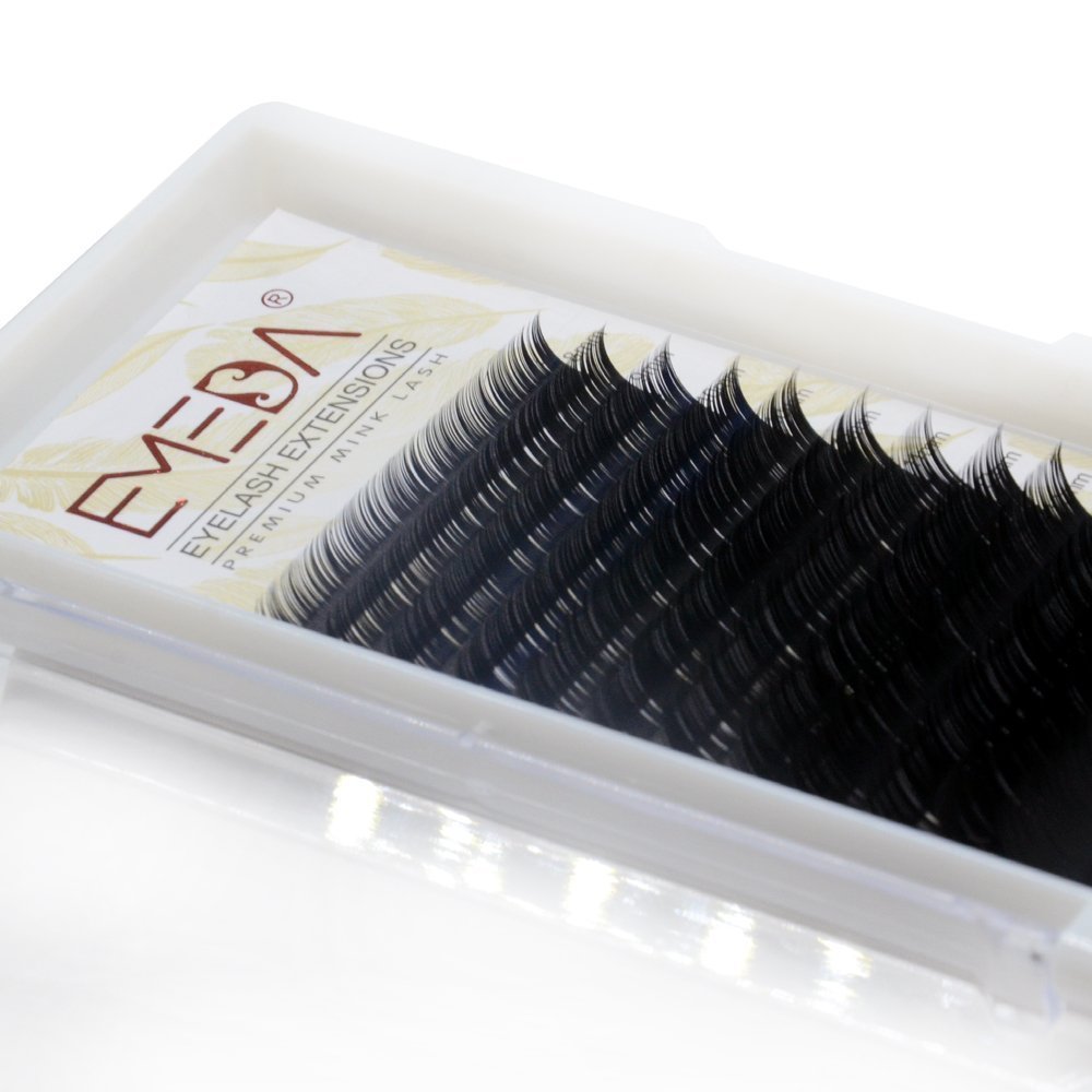 EMEDA eyelash Extensions 0.07mm Mix C curl eye lash extension Lashes Individual eyelashes 8-15mm Faux Mink Lash Extensions for Salon Use (C-0.07-mix)
