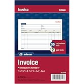 Adams Invoice Book, 2-Part, Carbonless, 5-9/16 x 8-7/16 Inches, 50 Sets per Book (DC5840)