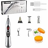 Acupuncture Pen, 9 Intensity Levels 5-in-1 Electronic Acupuncture Pen Pain Relief Therapy Rechargeable Powerful Meridian Energy Massage Pen Relief Pain Tools