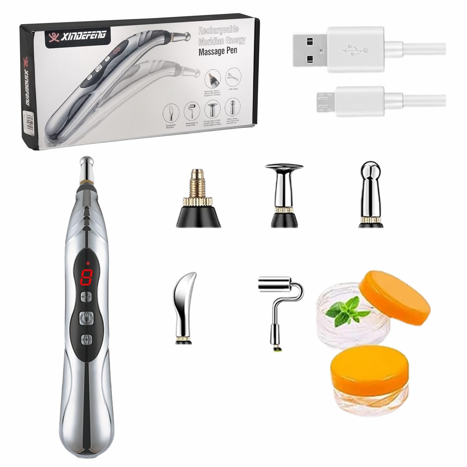 Photo 1 of Acupuncture Pen, 9 Intensity Levels 5-in-1 Electronic Acupuncture Pen Pain Relief Therapy Rechargeable Powerful Meridian Energy Massage Pen Relief Pain Tools