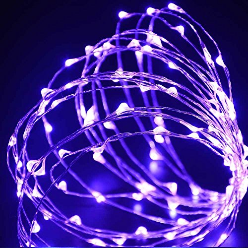 Icicle Solar Powered String Light, 26ft 120LED Flexible Copper Wire Indoor/Outdoor Waterproof Decorative Light for Patio, Path, Lawn, Garden, Balcony, Yard, Fence，Halloween Decorations(Purple) - Thumbnail 3