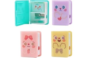 CykTxei 1-Pack Cute Cartoon Dual Purpose Student Pencil Sharpener with Eraser for School Supplies and Office Use