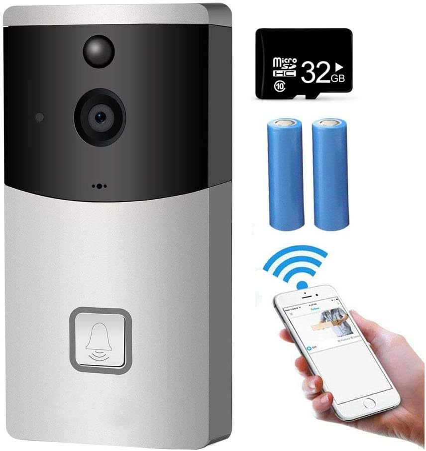 Sumeber Video Doorbell 720P HD Smart Doorbell Camera Real-Time Video and Two-Way Talk Night Vision PIR Motion Detection and App Remote Control for iOS and Android Smartphone (Video Doorbell)