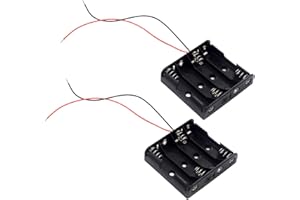 LampVPath (Pack of 2 4 AA Battery Holder, 4 AA Battery Holder with Leads, 4 AA Battery Holder with Wires