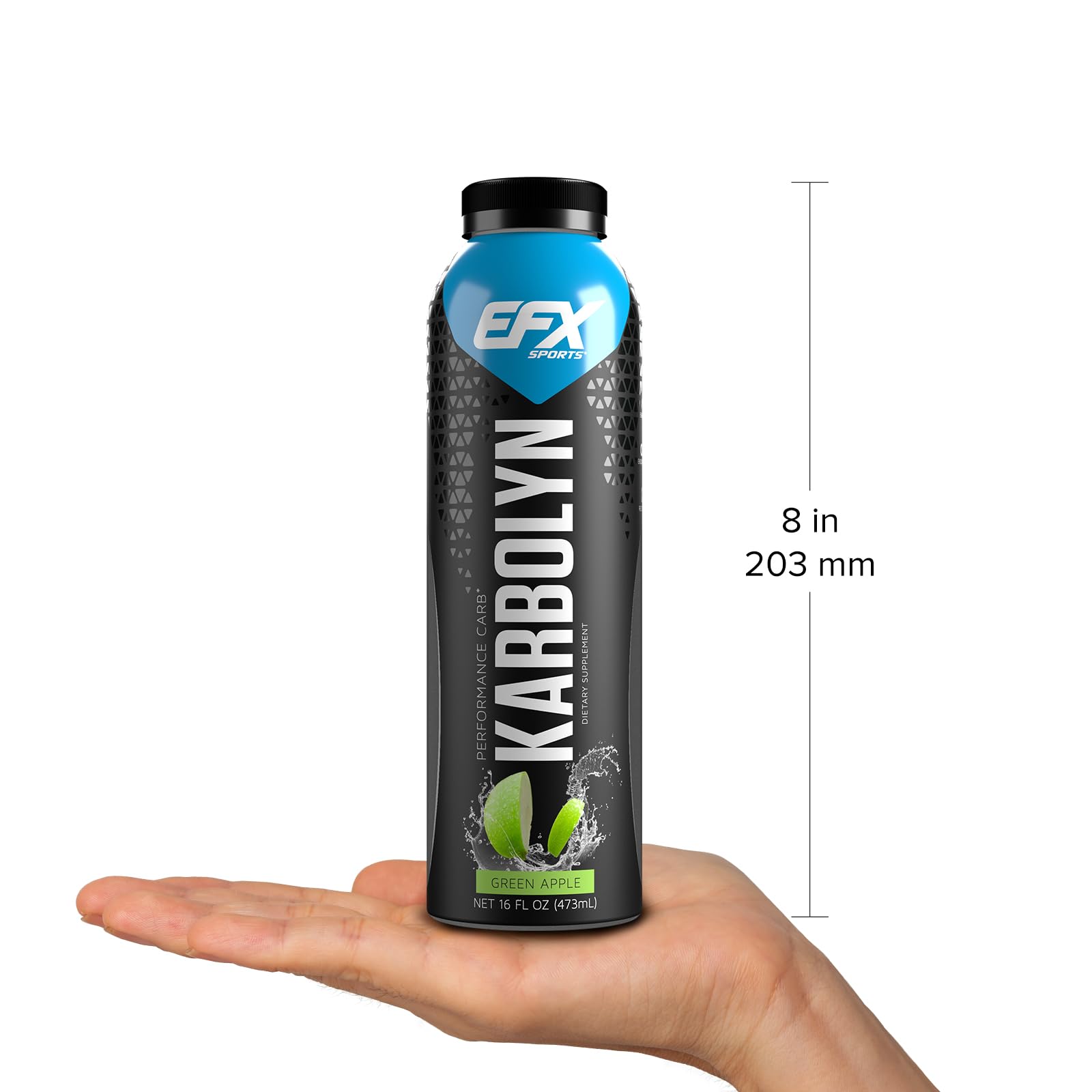EFX Sports Karbolyn Fuel Drink | Pre, Intra, Post Workout Carbohydrate Drink | Carb Load, Sustained Energy | Stimulant & Sugar Free | 12 Pack (Green Apple)