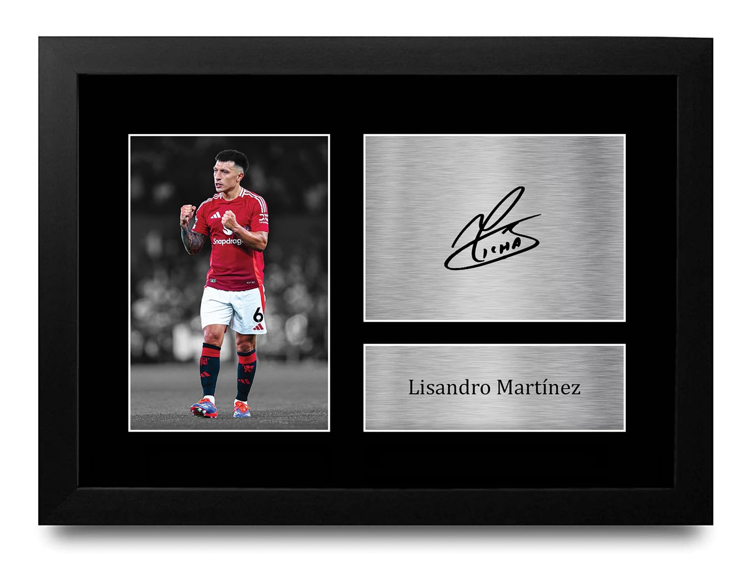HWC Trading FR A4 Lisandro Martinez Gifts Printed Signed Autograph Picture for Football Fans and Supporters - A4 Framed